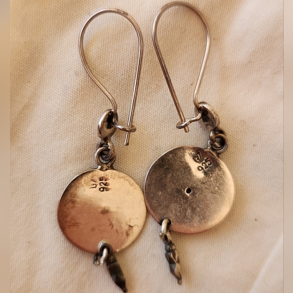 Set of handmade sterling silver drop earrings made in Turkey - Picture 5 of 7